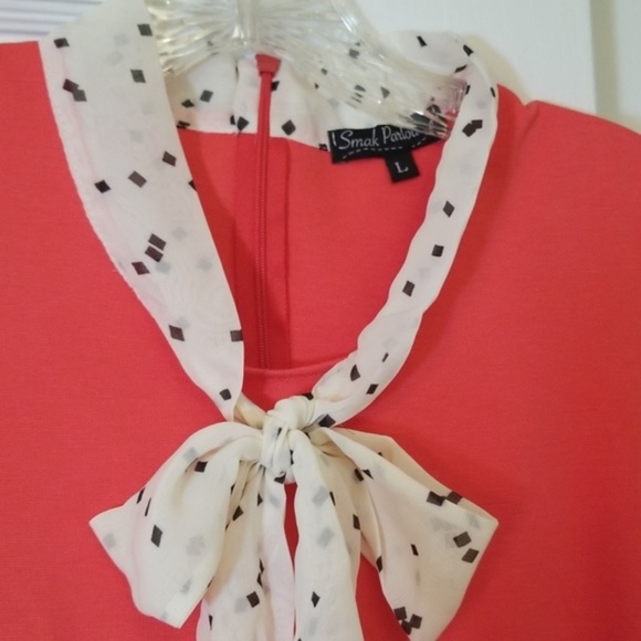 NWOT Modcloth Coral Tie Collar Dress Super RARE - Picture 7 of 8